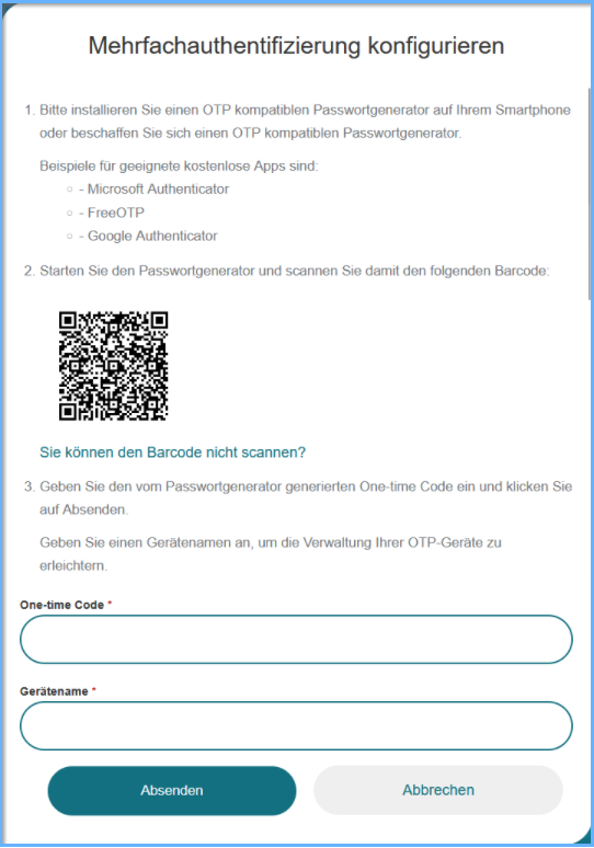 mehrfachauthentifizierung konfigurieren